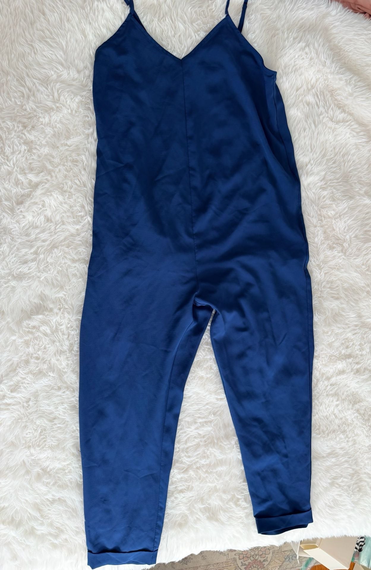 Hatch Maternity Jumpsuit In Royal Blue Matte Crepe